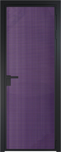 Алюминиевая дверь Profil Doors 1 AG Черный матовый RAL9005 Кризет Фиолетовый