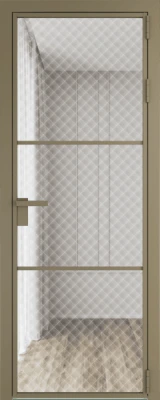 Алюминиевая дверь Profil Doors 13 AG Шампань Ромб белый