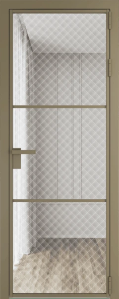 Алюминиевая дверь Profil Doors 13 AG Шампань Ромб белый