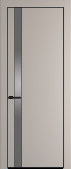 Межкомнатная дверь Profil Doors 18 PE Монохром серебро (серебро матлак) Сэнд Черный матовый RAL9005