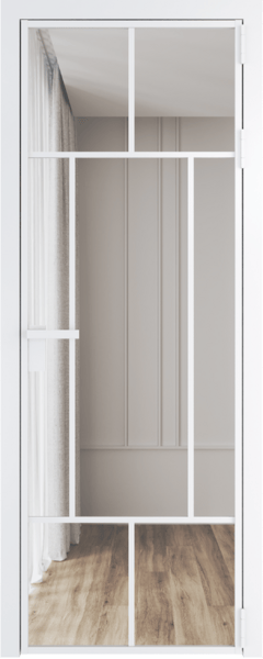 Алюминиевая дверь Profil Doors 10 AG Вайт Прозрачное