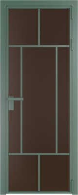 Алюминиевая дверь Profil Doors 10 AG Зеленый воск Монохром шоколад