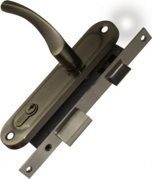 Замок Punto (Пунто) цилиндровый в комплекте с ручкой LOCKSET16.CRONA.4070-1 (KIT P16 4070 CRONA) AB бронза