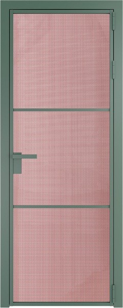 Алюминиевая дверь Profil Doors 13 AG Зеленый воск Кризет Розовый