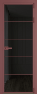 Алюминиевая дверь Profil Doors 5AX Красный антрацит Черное тонированное