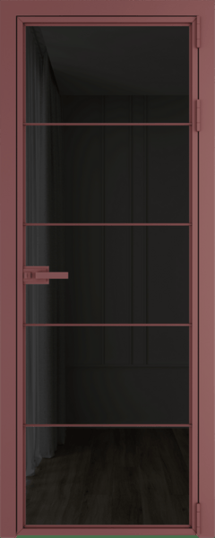Алюминиевая дверь Profil Doors 5AX Красный антрацит Черное тонированное