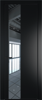 Межкомнатная дверь Profil Doors 19 PA Черный матовый Зеркало Блэк