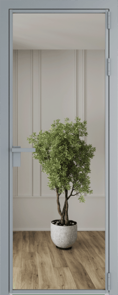 Алюминиевая дверь Profil Doors 1 AG Серебро Зеркало