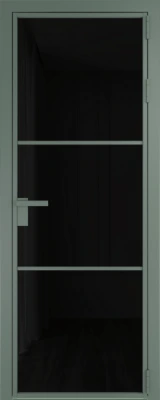 Алюминиевая дверь Profil Doors 13 AG Зеленый воск Черный триплекс