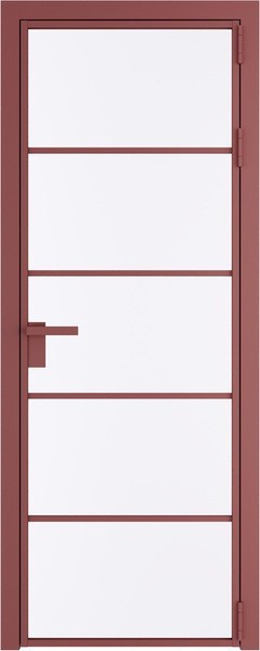 Алюминиевая дверь Profil Doors 14 AG Красный антрацит Монохром белый просветленный