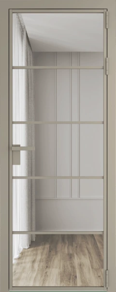 Алюминиевая дверь Profil Doors 14 AG Никель матовый Прозрачное