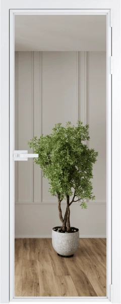 Алюминиевая дверь Profil Doors 1AX Вайт Зеркало