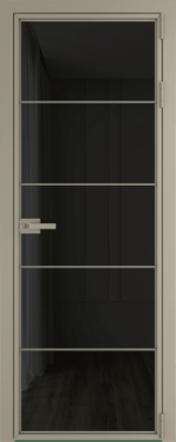 Алюминиевая дверь Profil Doors 5AX Никель матовый Черное тонированное
