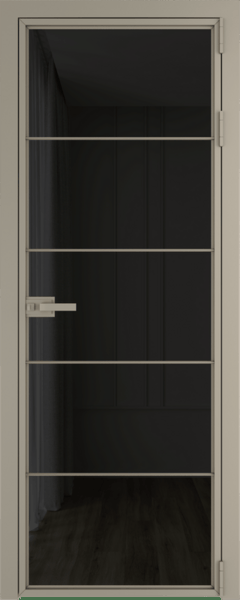 Алюминиевая дверь Profil Doors 5AX Никель матовый Черное тонированное