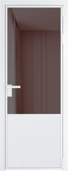 Алюминиевая дверь Profil Doors 19 AG Вайт Золотистая бронза