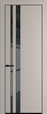 Межкомнатная дверь Profil Doors 20 PA Черный матовый RAL9005 Зеркало серое Сэнд