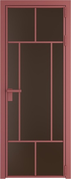 Алюминиевая дверь Profil Doors 10 AG Красный антрацит Монохром шоколад