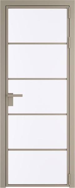 Алюминиевая дверь Profil Doors 14 AG Никель матовый Монохром белый просветленный