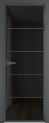 Алюминиевая дверь Profil Doors 5AX Серая ночь Черное тонированное
