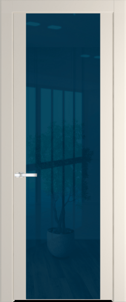 Межкомнатная дверь Profil Doors 1.7 P Зеркало синее Кремовая Магнолия (RAL 120-04)