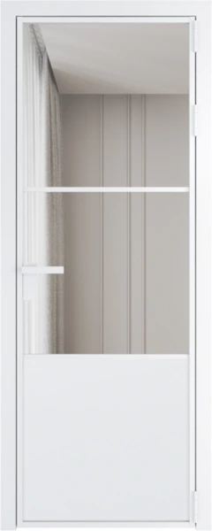 Алюминиевая дверь Profil Doors 20 AG Вайт Прозрачное