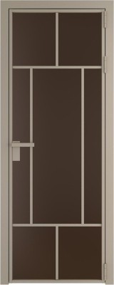 Алюминиевая дверь Profil Doors 10 AG Никель матовый Монохром шоколад