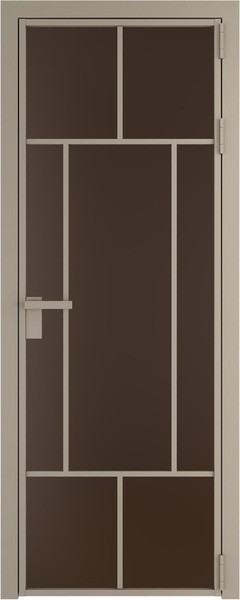 Алюминиевая дверь Profil Doors 10 AG Никель матовый Монохром шоколад