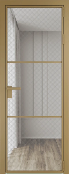 Алюминиевая дверь Profil Doors 13 AG Золото Ромб серебро