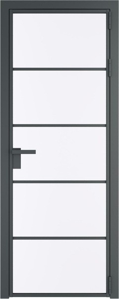 Алюминиевая дверь Profil Doors 14 AG Серая ночь Монохром белый просветленный