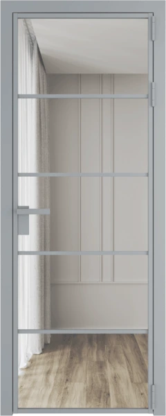 Алюминиевая дверь Profil Doors 14 AG Серебро Прозрачное