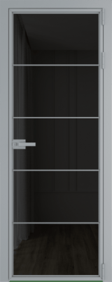 Алюминиевая дверь Profil Doors 5AX Серебро Черное тонированное