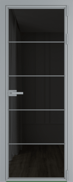 Алюминиевая дверь Profil Doors 5AX Серебро Черное тонированное