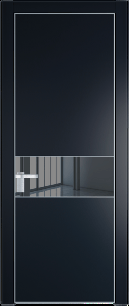 Межкомнатная дверь Profil Doors 17 PA Серебро Зеркало Grey Нэви Блу (RAL 7016)