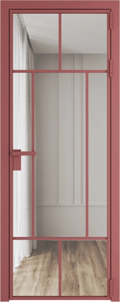 Алюминиевая дверь Profil Doors 10 AG Красный антрацит Прозрачное
