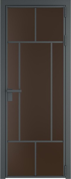 Алюминиевая дверь Profil Doors 10 AG Серая ночь Монохром шоколад