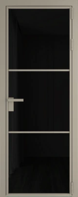 Алюминиевая дверь Profil Doors 13 AG Никель матовый Черный триплекс