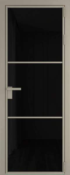 Алюминиевая дверь Profil Doors 13 AG Никель матовый Черный триплекс