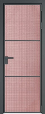 Алюминиевая дверь Profil Doors 13 AG Серая ночь Кризет Розовый