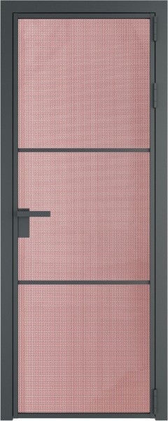 Алюминиевая дверь Profil Doors 13 AG Серая ночь Кризет Розовый