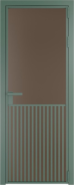 Алюминиевая дверь Profil Doors 15 AG Зеленый воск Монохром гляссе