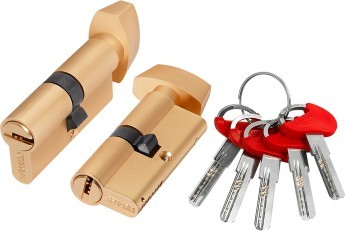 Цилиндровый Fuaro (Фуаро) механизм (D-PRO502/70) D-PRO5002KnobRL70(30+10+30) SSG-39 сатинированное золото 5Key
