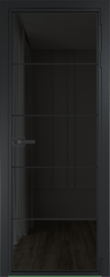 Алюминиевая дверь Profil Doors 5AX Черный матовый Черное тонированное