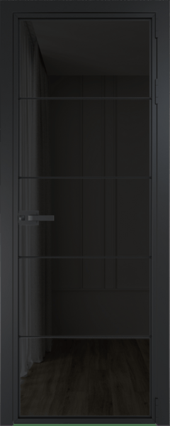 Алюминиевая дверь Profil Doors 5AX Черный матовый Черное тонированное