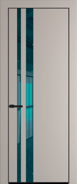 Межкомнатная дверь Profil Doors 20 PA Черный матовый RAL9005 Зеркало синее Сэнд