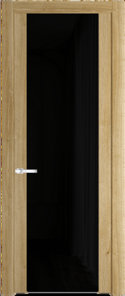 Межкомнатная дверь Profil Doors 1.13 N Черный триплекс Дуб Карамель