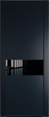 Межкомнатная дверь Profil Doors 17 PA Черный матовый Зеркало Grey Нэви Блу (RAL 7016)