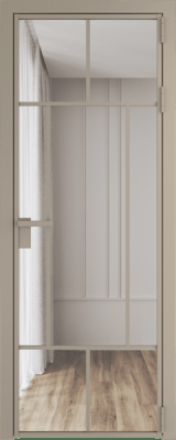 Алюминиевая дверь Profil Doors 10 AG Никель матовый Прозрачное