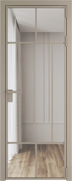 Алюминиевая дверь Profil Doors 10 AG Никель матовый Прозрачное