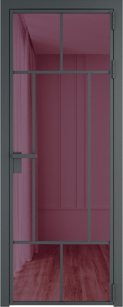 Алюминиевая дверь Profil Doors 10 AG Серая ночь Фиолетовое шпион