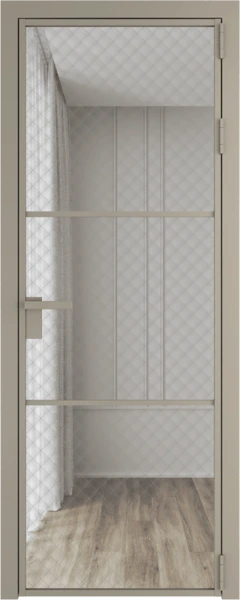 Алюминиевая дверь Profil Doors 13 AG Никель матовый Ромб серебро